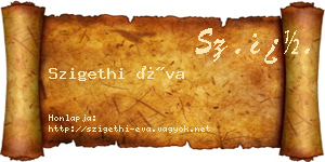 Szigethi Éva névjegykártya