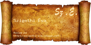 Szigethi Éva névjegykártya