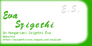 eva szigethi business card