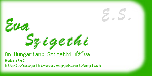 eva szigethi business card